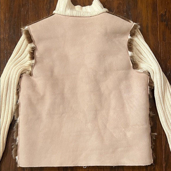 Parkhurst Outdoor Edition Faux Suede & Faux Fur Tan & Cream Jacket Size Small - Picture 7 of 9